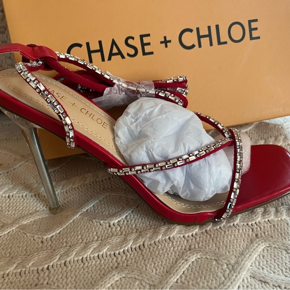 NEW! Chase + Chloe Stiletto Sandals with Wrap Around Ankle Straps Women’s Size 9 - Picture 15 of 15